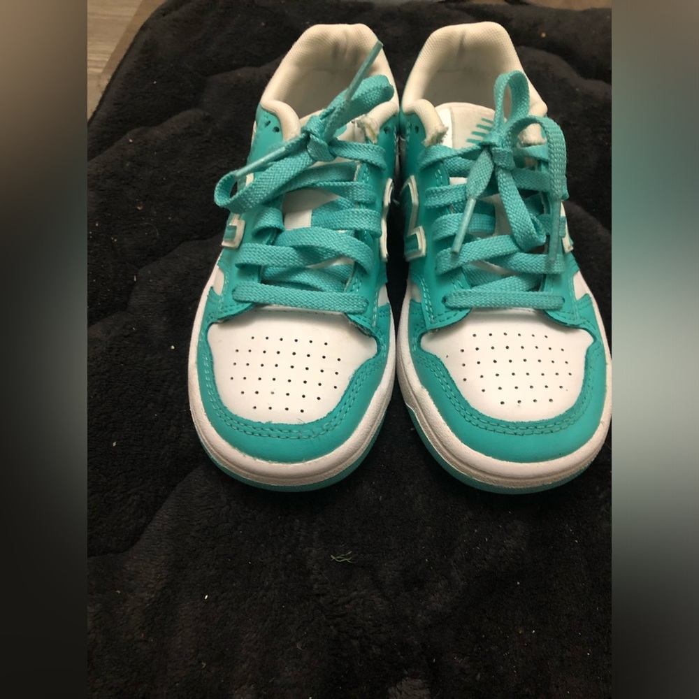 New Balance Kids Aqua and White Sneakers